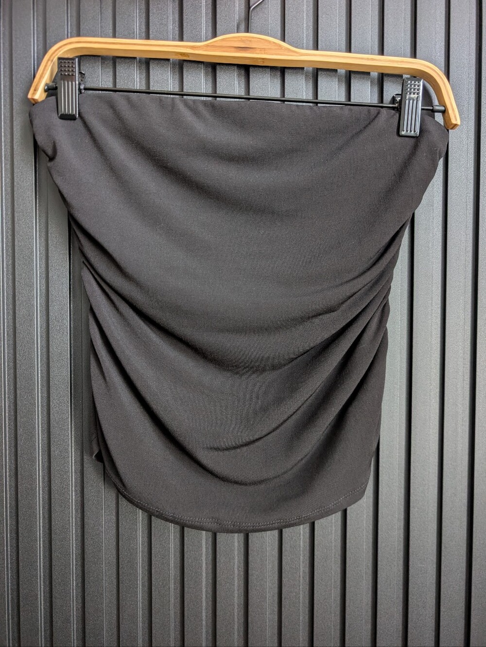 Veronica M Black Tube Top Side Ruched Size S